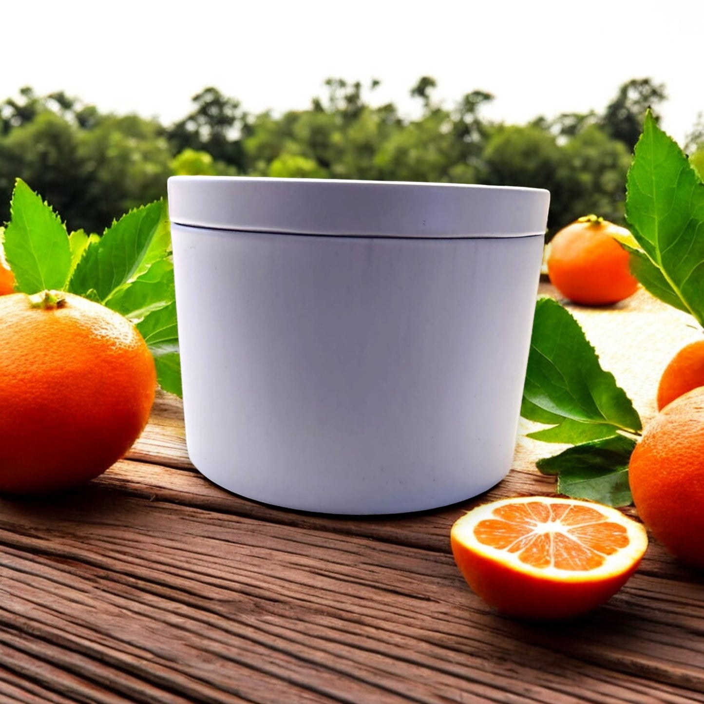 Golden Clementine Scented Soy Wax Candle with Crackling Wood Wick