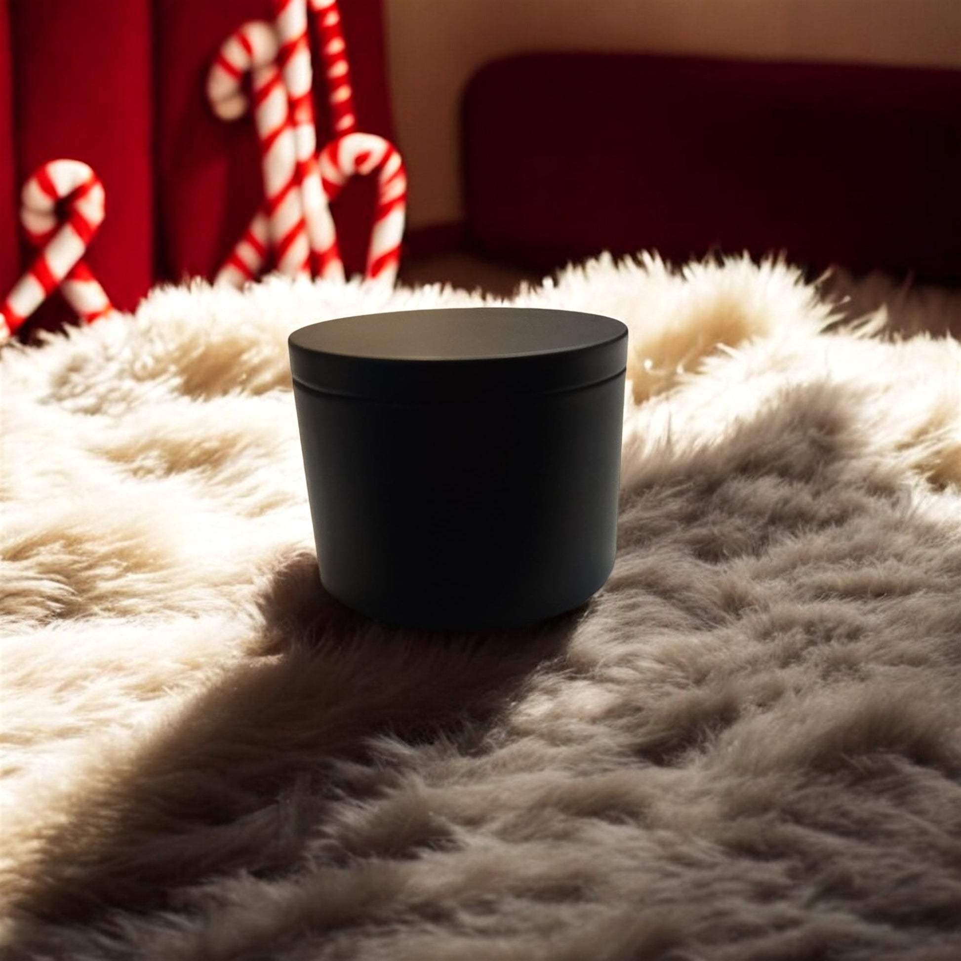 Candy Cane Scented Soy Wax Candle with Crackling Wood Wick