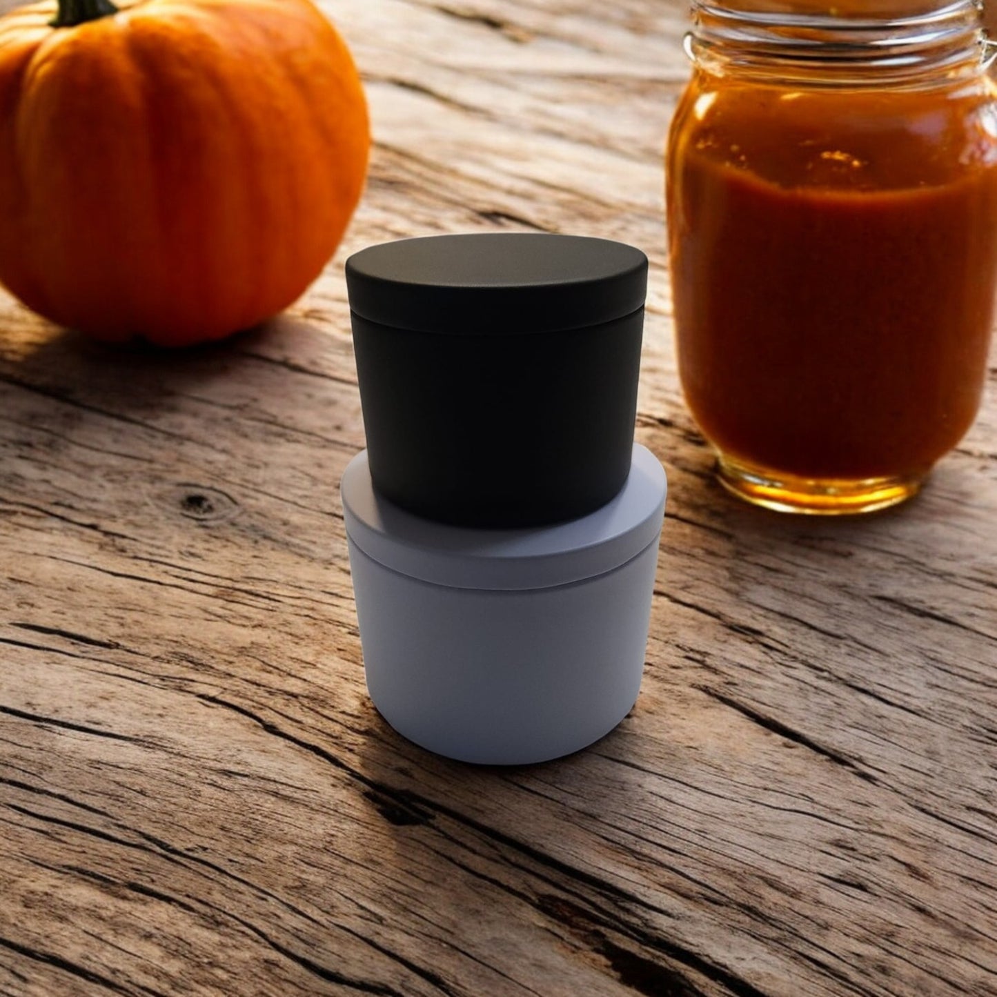 Pumpkin Caramel Scented Soy Wax Candle with Crackling Wood Wick